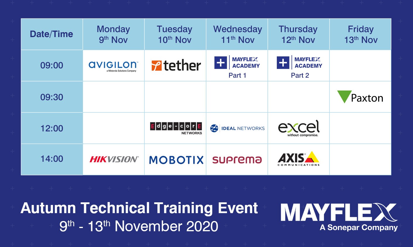 Mayflex host an Autumn technical training event